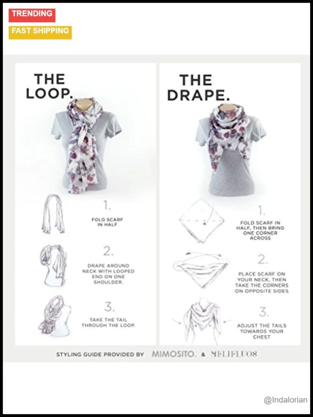 Lightweight Floral Scarf Shawl Wrap - 100% Viscose from Bamboo - Versatile